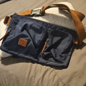 TheSAK Kipling Blue and Brown Belt Bag